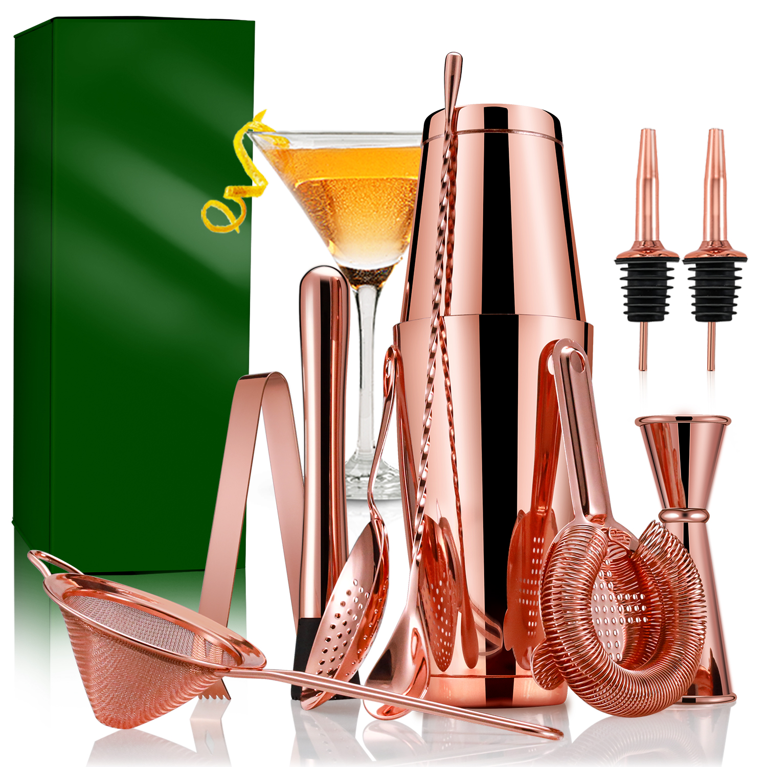 10 Piece Cocktail Shaker Set